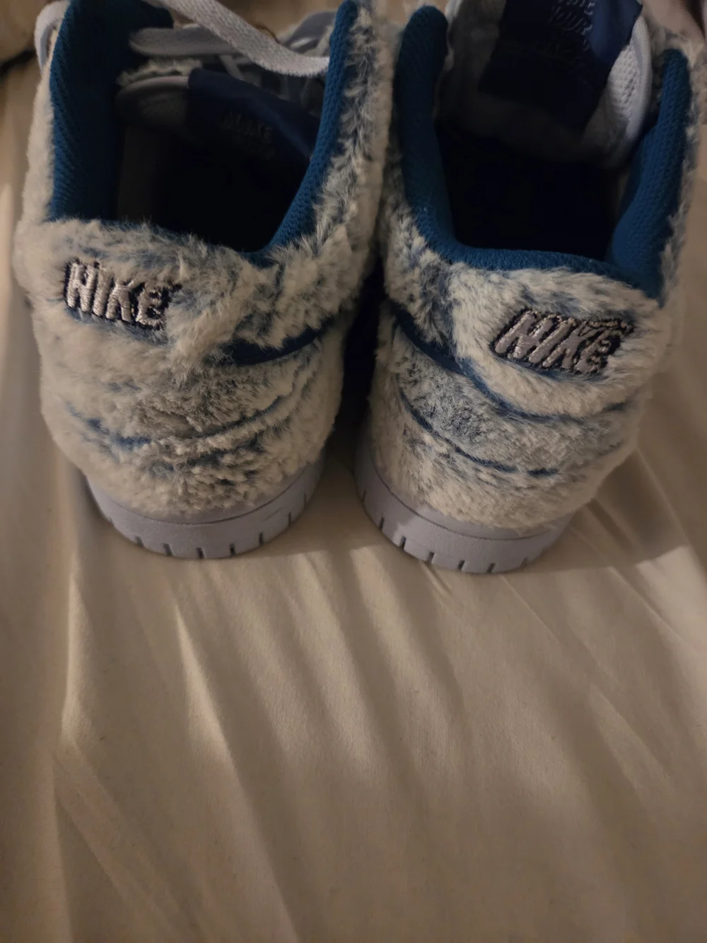 Nike Kids Light Blue Fuzzy Sneakers
